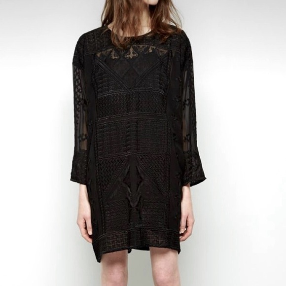 Isabel Marant Dresses & Skirts - SOLD // Isabel Marant Embroidered Silk Dress Black Size 36 / Small